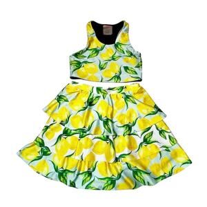 Terez Two Piece Lemons Active Wear Outfit Size 14